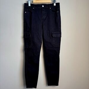 Buffalo David Bitton Women's Black Denim BECKY Skinny High-Rise Jeans Cargo 4